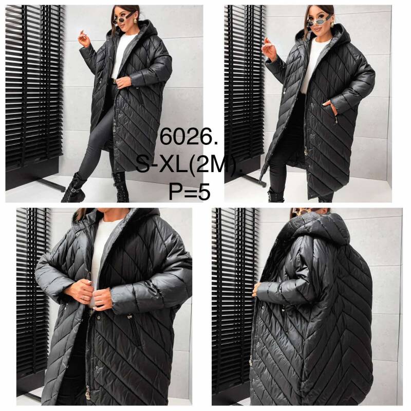 Plaszcze damskie zimowe Roz S-XL, 1 Kolor Paczka 5 szt